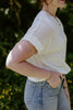 Crochet Knit Short Sleeve Sweater - White