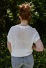 Crochet Knit Short Sleeve Sweater - White