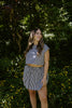 Striped Top & Skirt Set - Navy