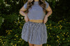 Striped Top & Skirt Set - Navy
