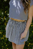 Striped Top & Skirt Set - Navy