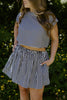Striped Top & Skirt Set - Navy