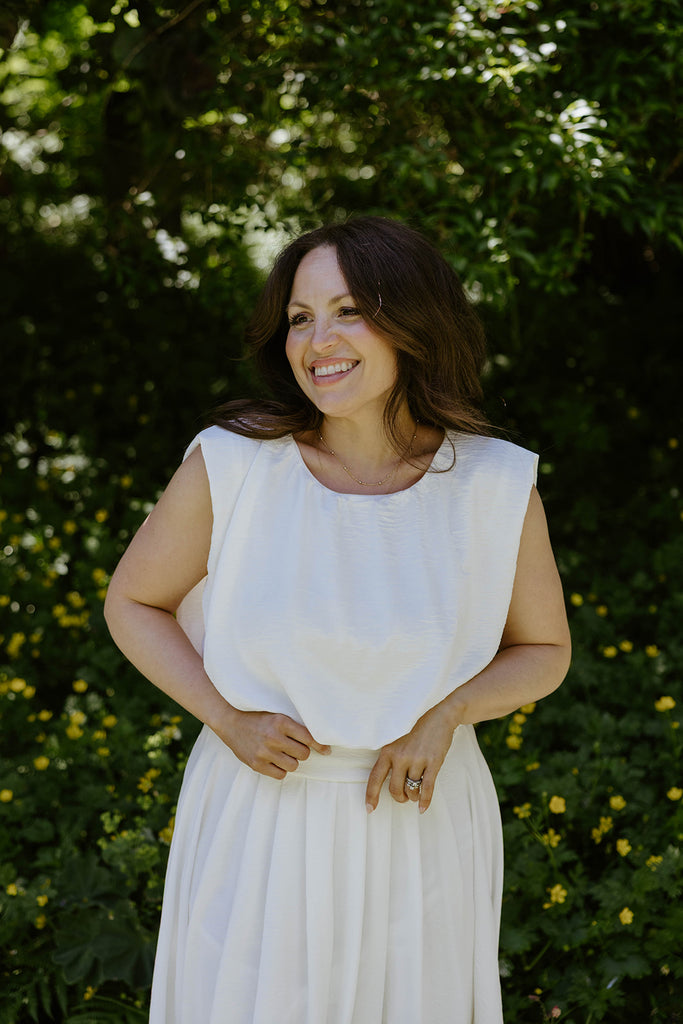 Bubble Top & Skirt Set - White