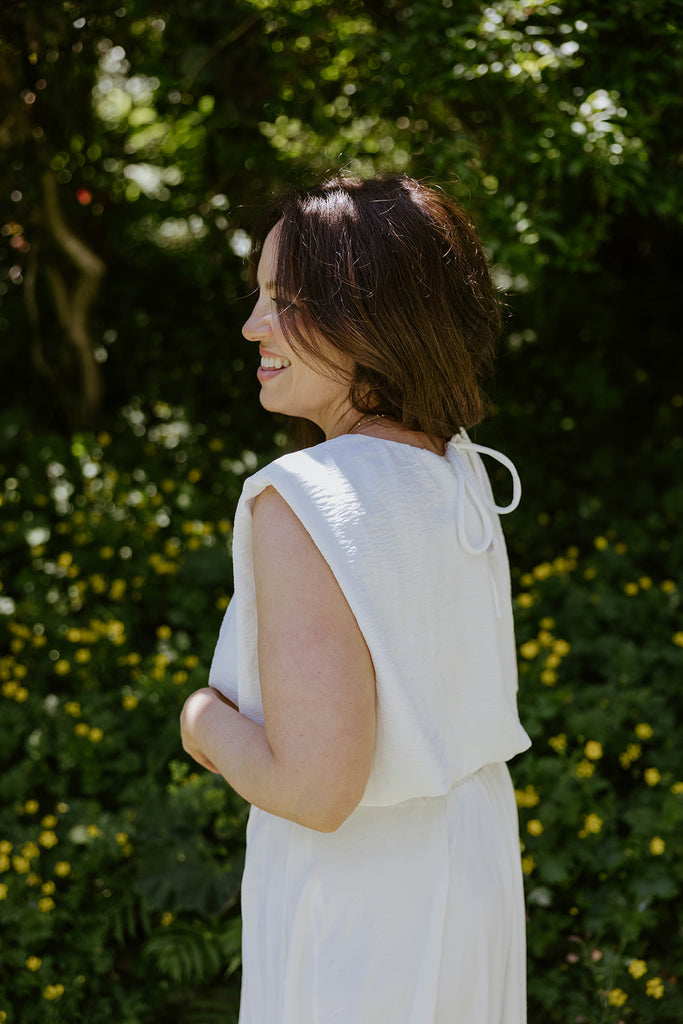 Bubble Top & Skirt Set - White