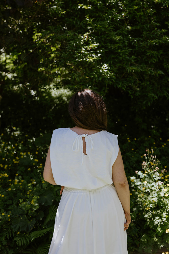 Bubble Top & Skirt Set - White