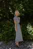 Striped Classic Button Up Midi - Navy