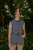 Striped Casual Romper - Navy