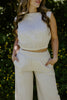 Linen Top & Flowy Pant Set - Oat