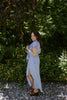Striped Classic Button Up Midi - Blue