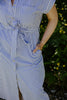 Striped Classic Button Up Midi - Blue
