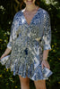 Dolman Sleeve Dress - Navy/White