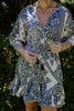 Dolman Sleeve Dress - Navy/White