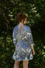 Dolman Sleeve Dress - Navy/White