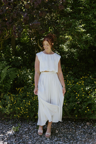 Embroidered Scalloped Top - Cream