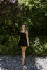 Strapless Mixed Material Dress - Black