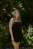 Strapless Mixed Material Dress - Black