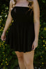 Strapless Mixed Material Dress - Black