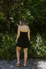 Strapless Mixed Material Dress - Black