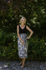Palm Print Black & White Skirt