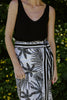 Palm Print Black & White Skirt