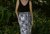 Palm Print Black & White Skirt