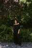 Drape Off Shoulder Top & Flowy Pant - Black