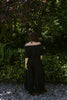 Drape Off Shoulder Top & Flowy Pant - Black