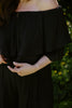 Drape Off Shoulder Top & Flowy Pant - Black