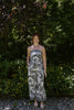 Palm Print Black & White Strapless Pant Set