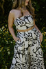Abstract Print Top & Flowy Pant Set - Black