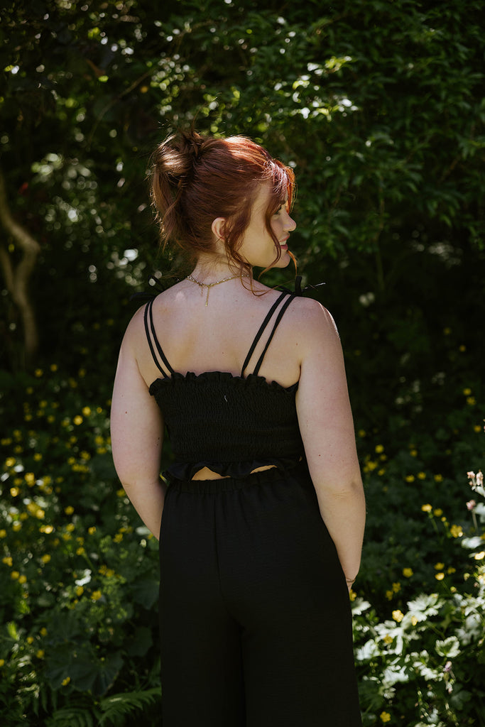 Casual Top and Pant Set - Black