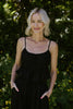 Linen Ruched Top & Flowy Pant Set - Black