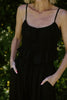 Linen Ruched Top & Flowy Pant Set - Black