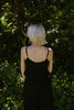 Linen Ruched Top & Flowy Pant Set - Black