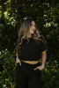 Top & Flowy Pant Casual Set - Black