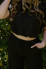Top & Flowy Pant Casual Set - Black