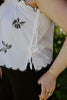Embroidered Scalloped Top - Cream