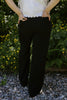 Linen Pant With Straight Leg - Black