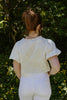 Embroidered Front Tie Shirt - Cream