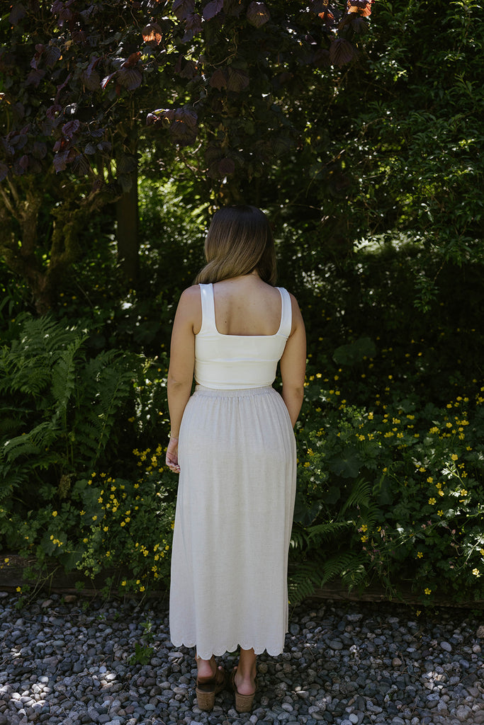 Midi Linen Skirt - Oat