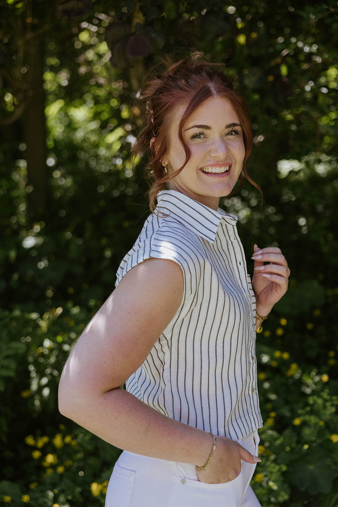 The Elevated Striped Button Up