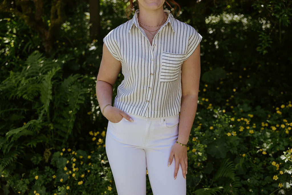 The Elevated Striped Button Up