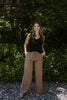 Linen Pant With Straight Leg - Cocoa