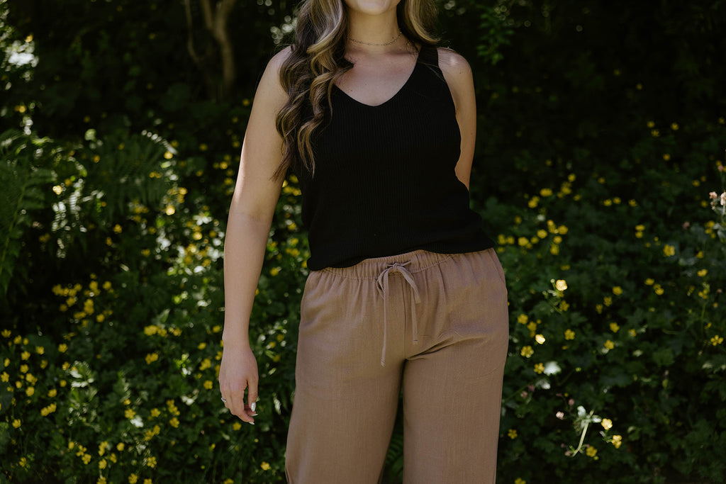 Lightweight Knit Tank - Black