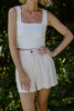 Linen Shorts with Pockets - Oat