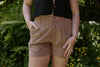 Linen Shorts With Pockets - Cocoa