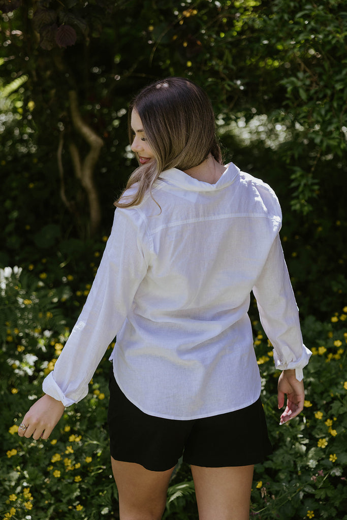 Linen Shorts With Pockets - Black
