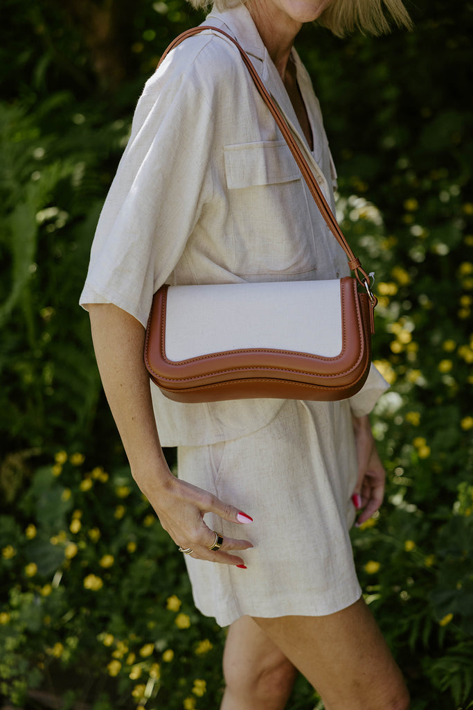 Canvas Shoulder Bag - Tan