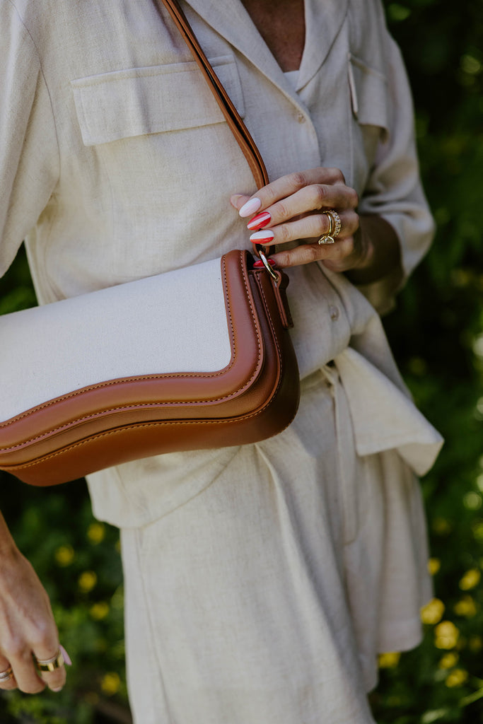 Canvas Shoulder Bag - Tan
