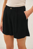 Linen Shorts With Pockets - Black